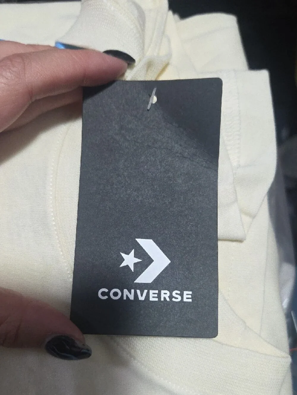 Converse All Star 1908 Boys Large Long Sleeve Graphic Shirt Cream